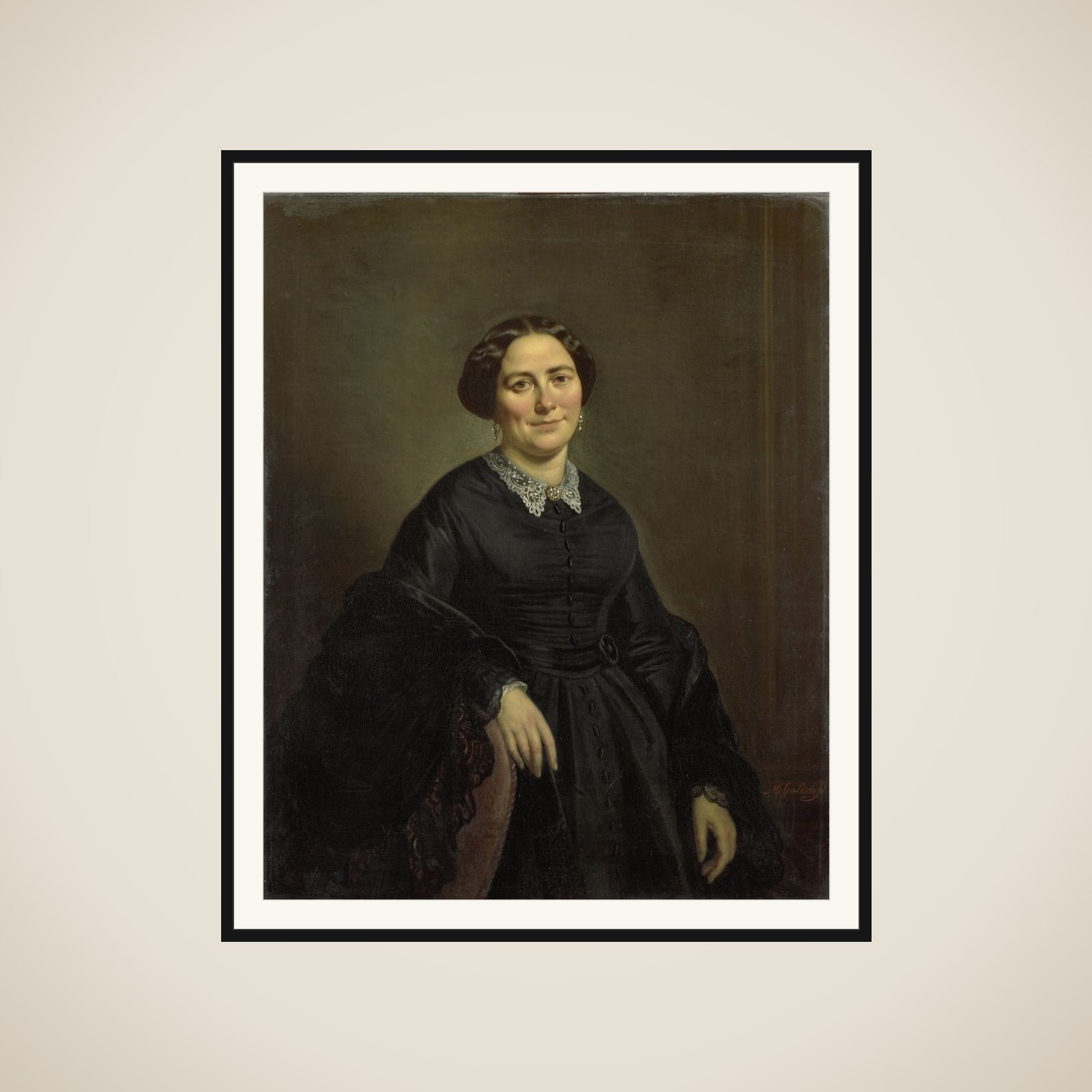 Johanna Christina Beelenkamp (1820-90). Wife of Cornelis Outshoorn framed