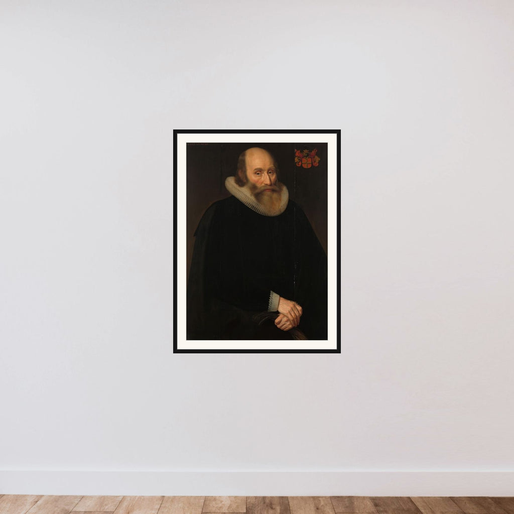 Portrait of Antonius Antonides van der Linden, Physician in Amsterdam framed — shown to scale
