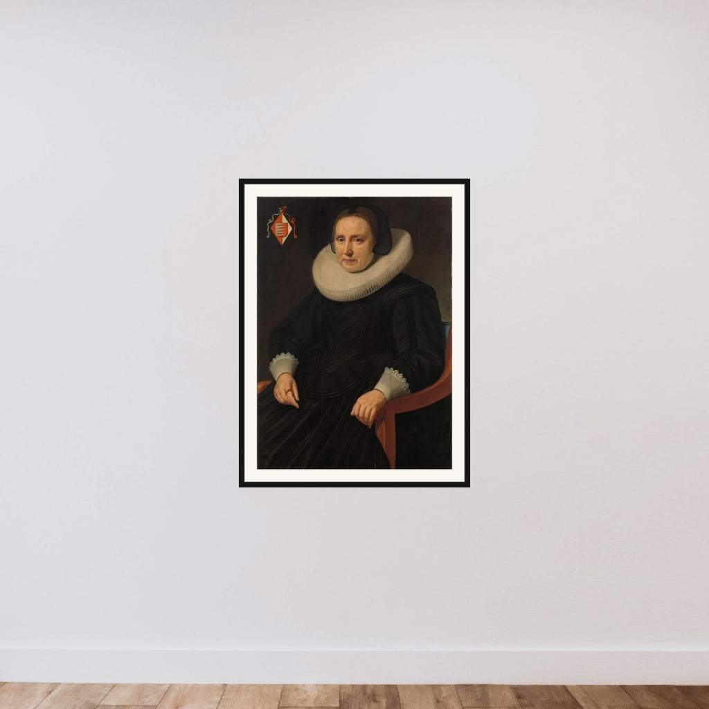 Portrait of Sara Sweerts de Weert, second Wife of Antonius Antonides van der Linden framed — shown to scale