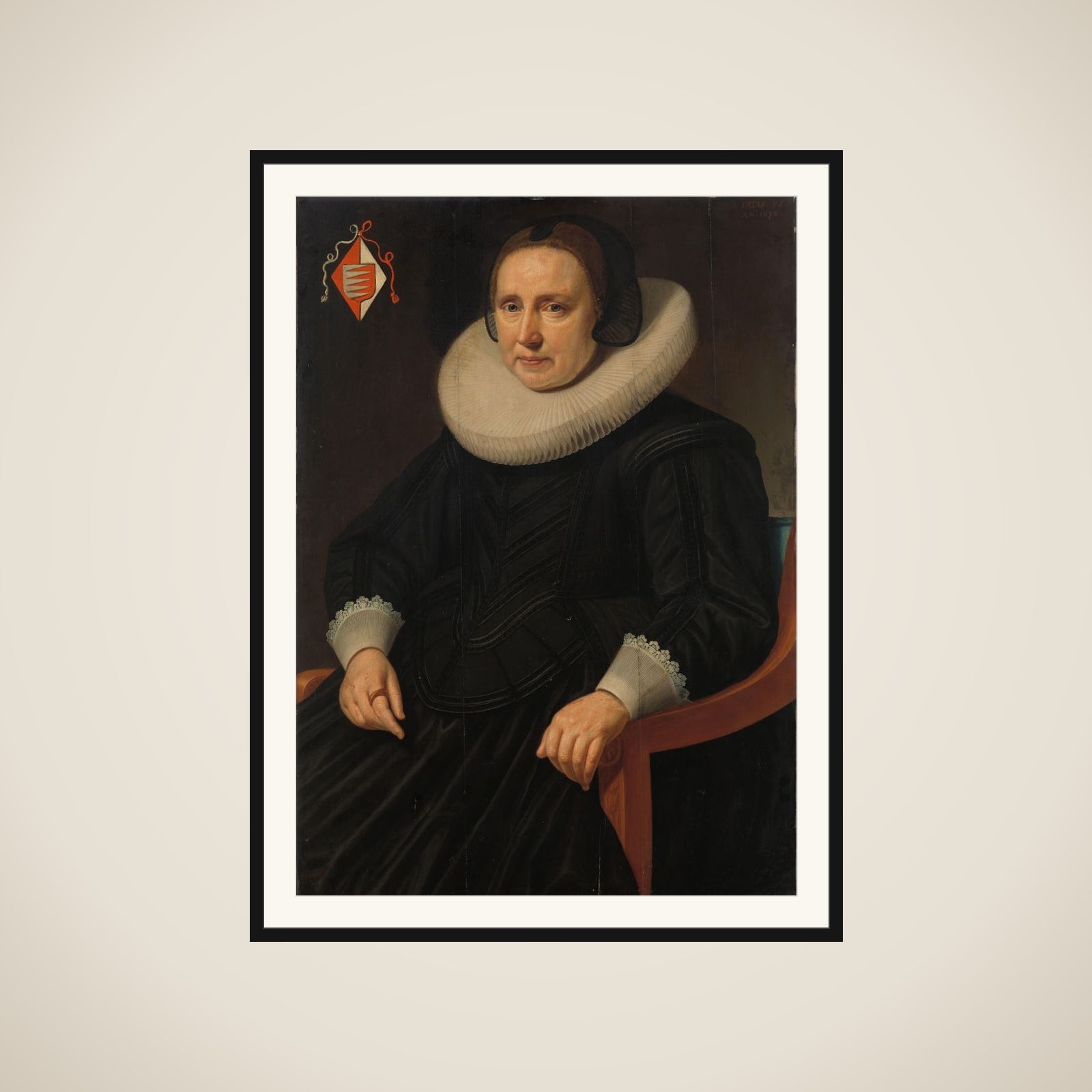 Portrait of Sara Sweerts de Weert, second Wife of Antonius Antonides van der Linden framed