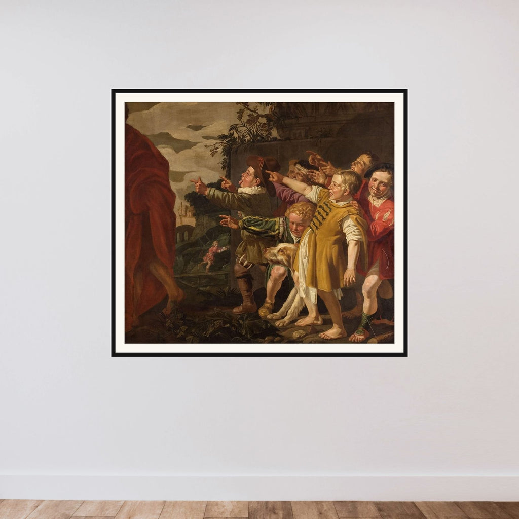 Elisha Mocked by the Little Children framed — shown to scale