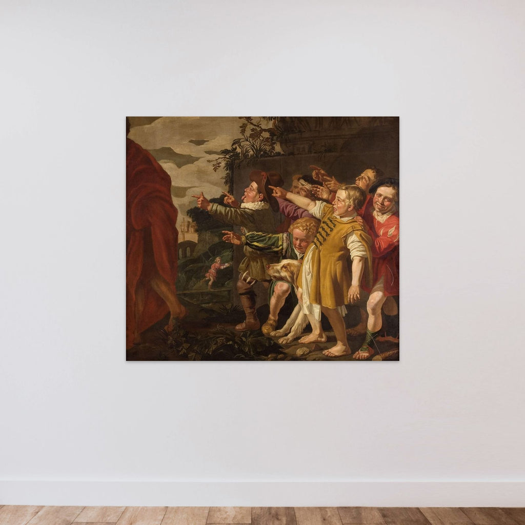 Elisha Mocked by the Little Children unframed — shown to scale
