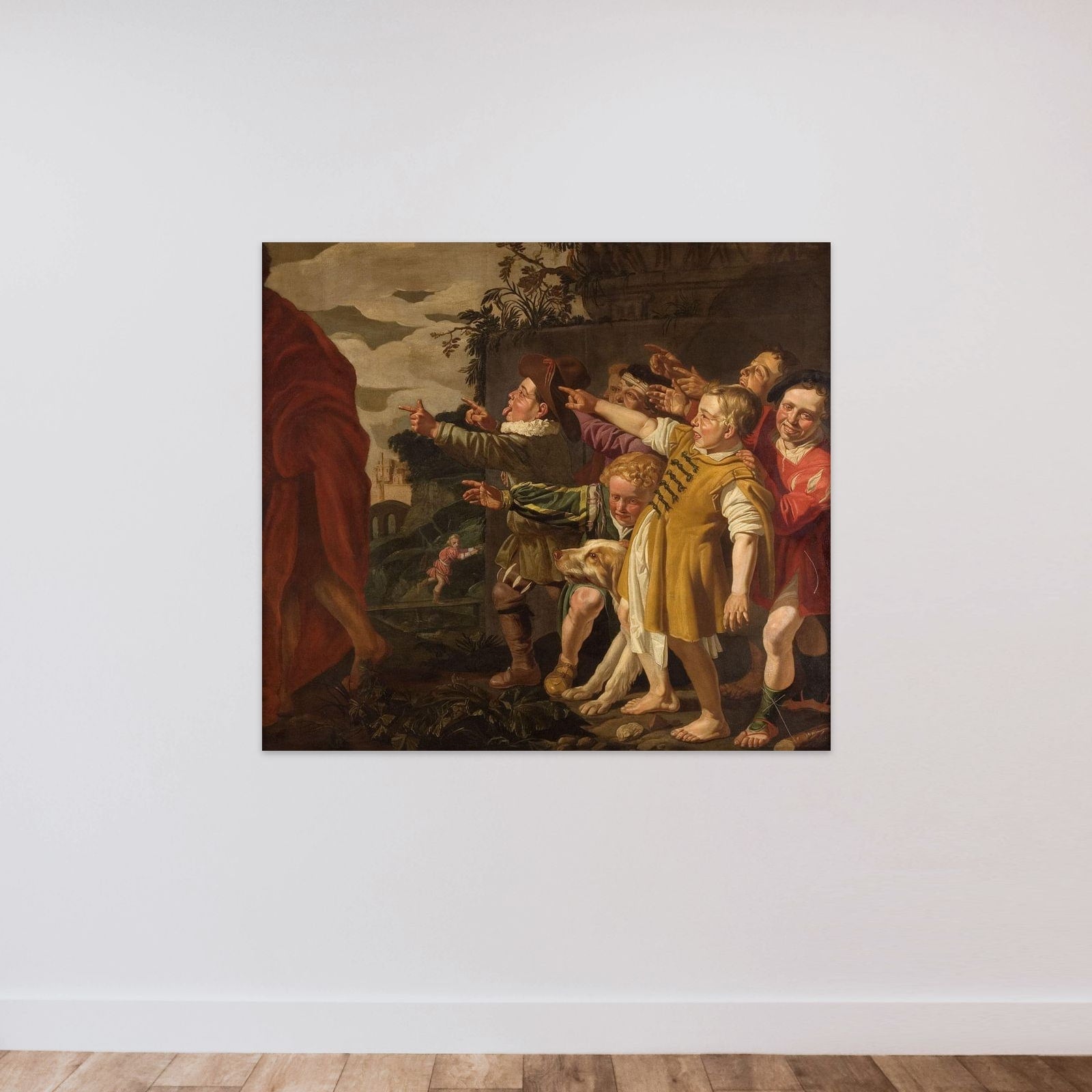 Elisha Mocked by the Little Children unframed — shown to scale