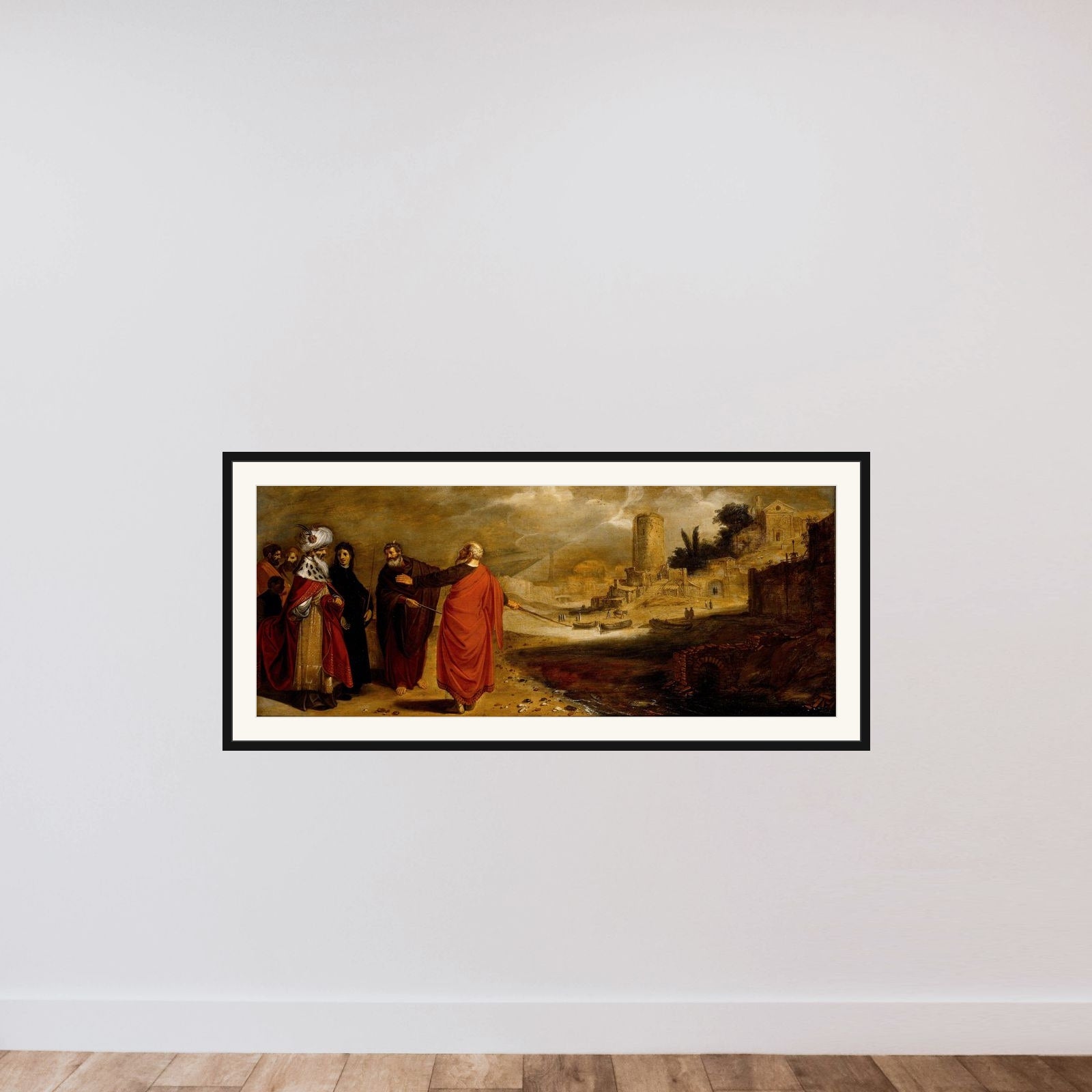 Aaron Changing the Water of the River into Blood framed — shown to scale