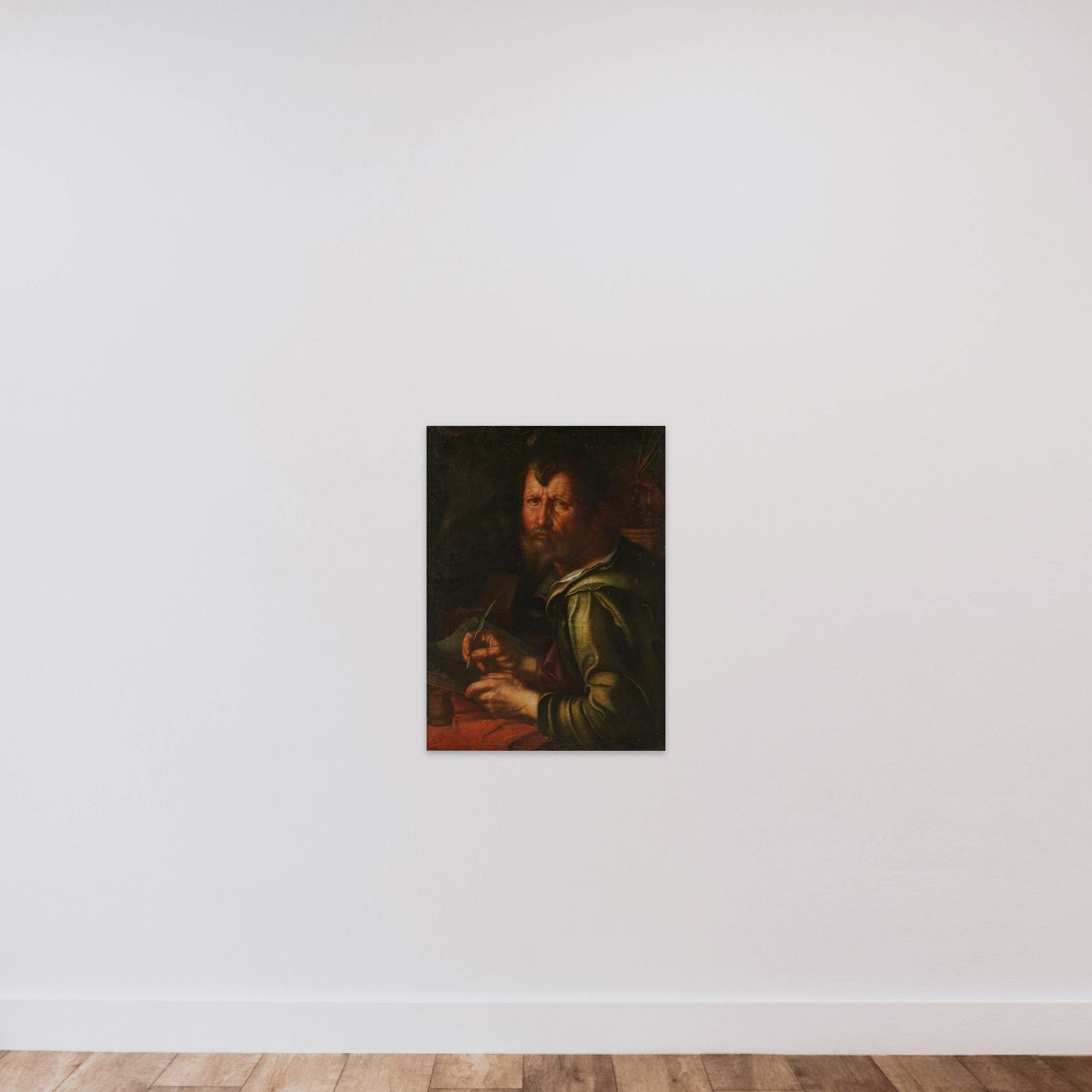 The Evangelist Saint Luke unframed — shown to scale