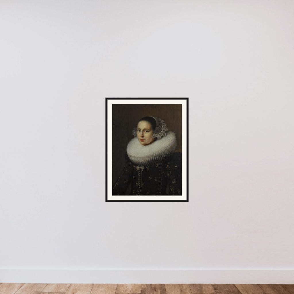 Portrait of Hendrickje Uylenburgh (1600-ca. 1682). Wife of the Artist framed — shown to scale