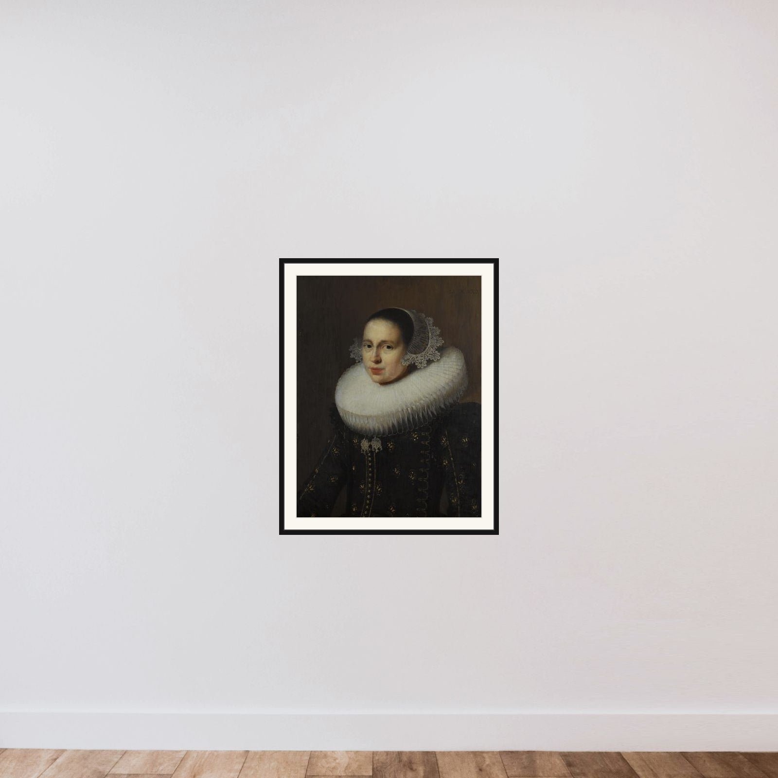 Portrait of Hendrickje Uylenburgh (1600-ca. 1682). Wife of the Artist framed — shown to scale