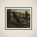 Landscape with Rocky Cliffs and a Waterfall framed