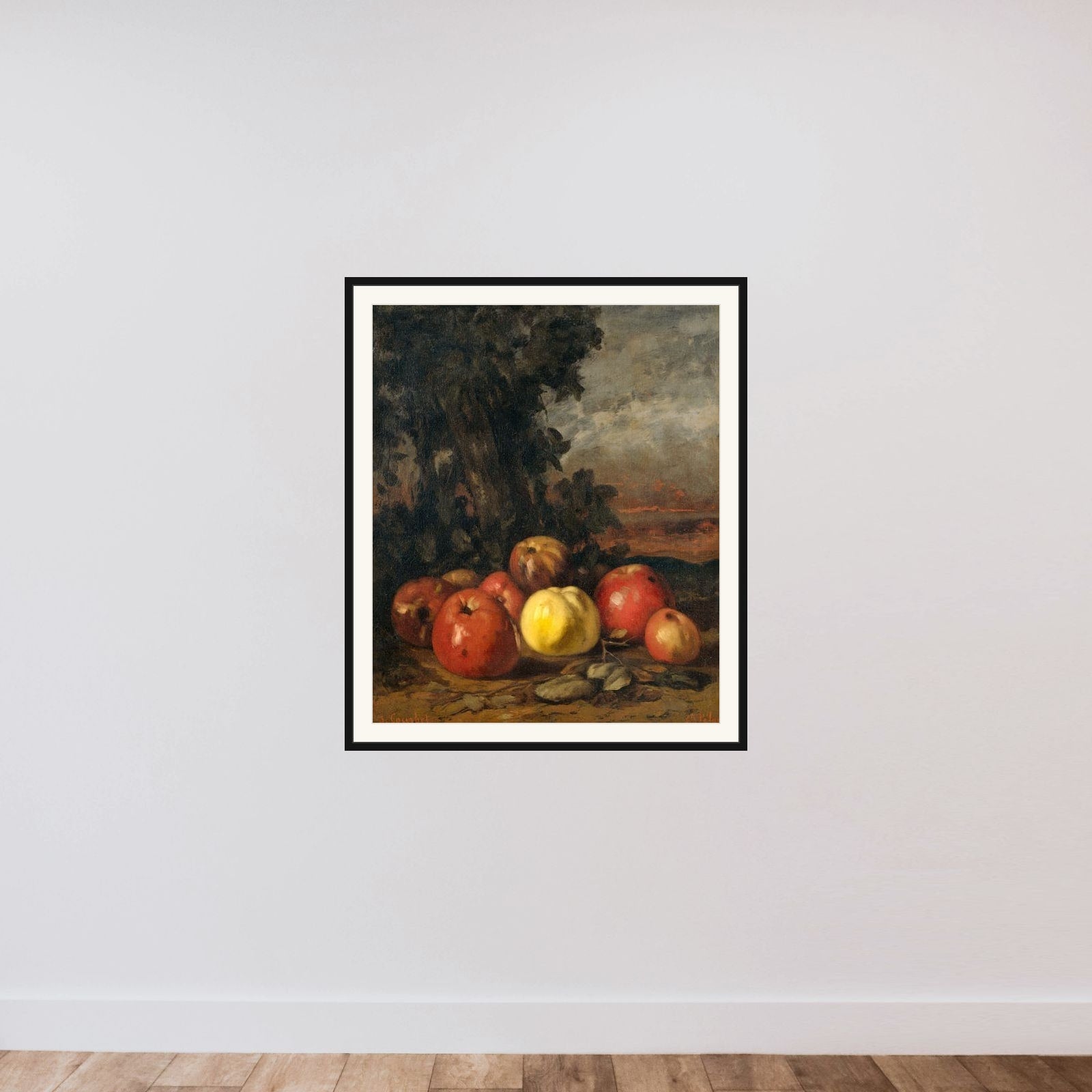 Still Life with Apples framed — shown to scale