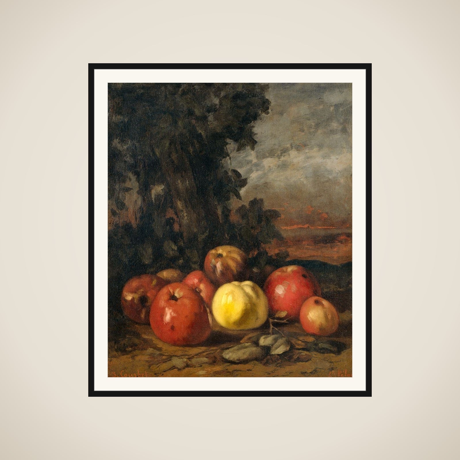 Still Life with Apples framed