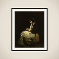 Woman sewing framed