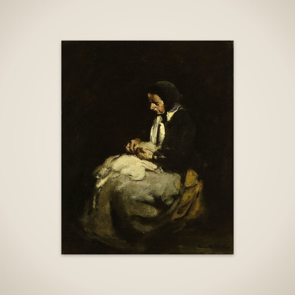 Woman sewing unframed print