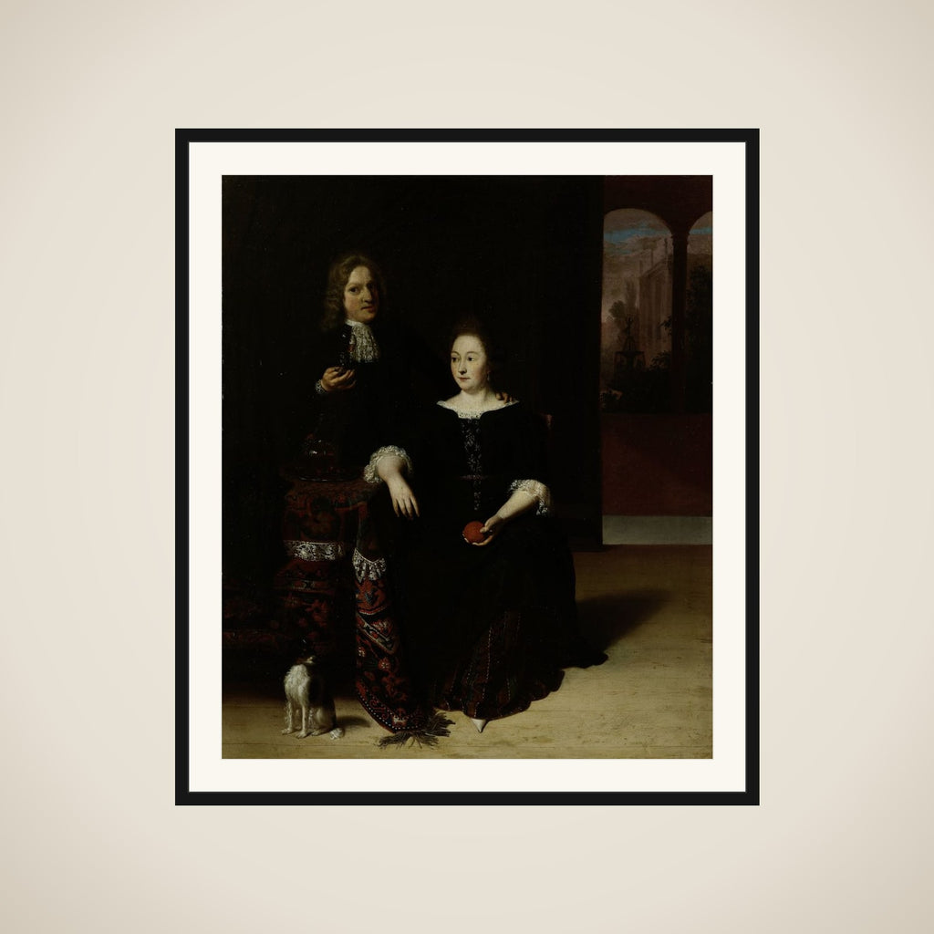 Portrait of a Woman and a Man in an Interior framed