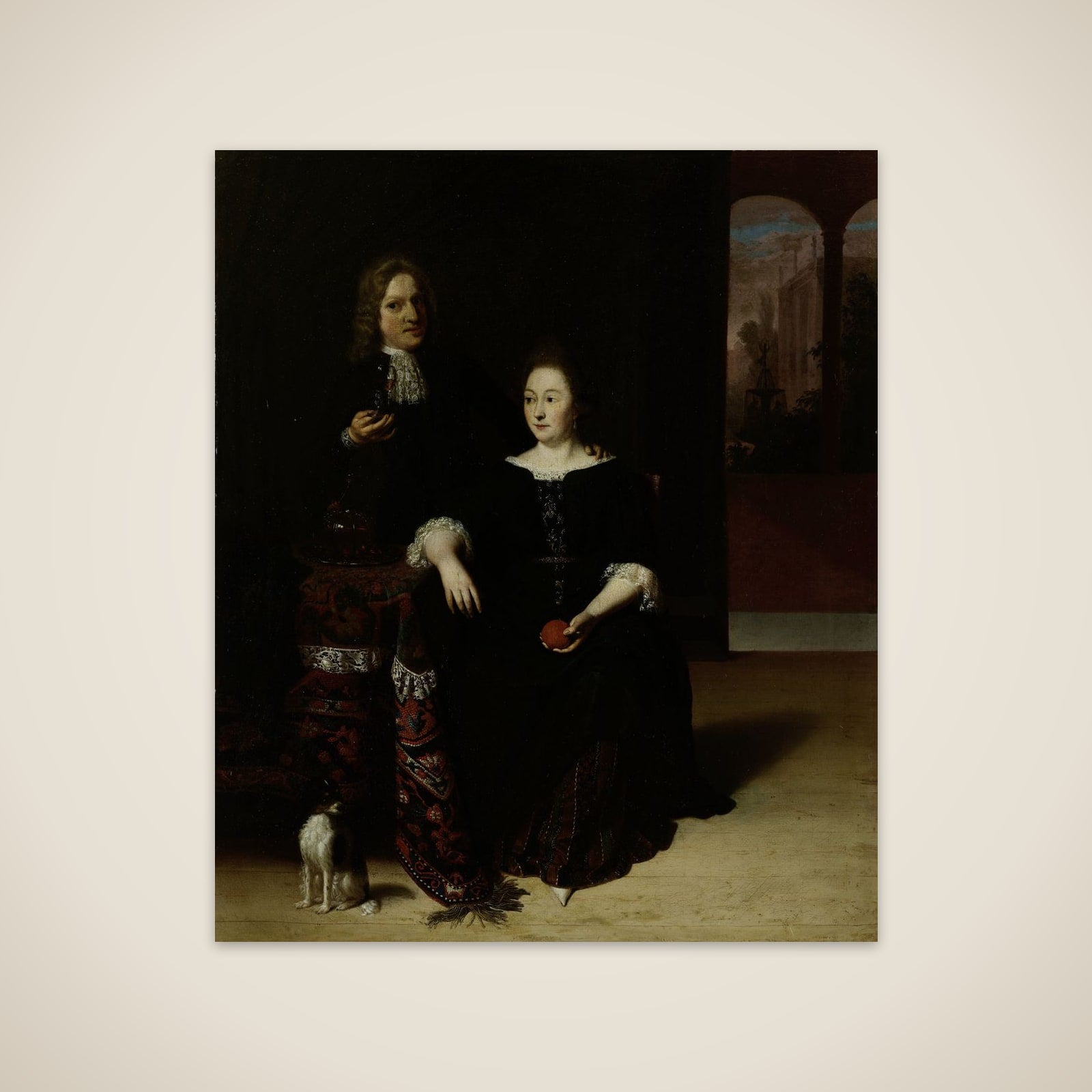 Portrait of a Woman and a Man in an Interior unframed print