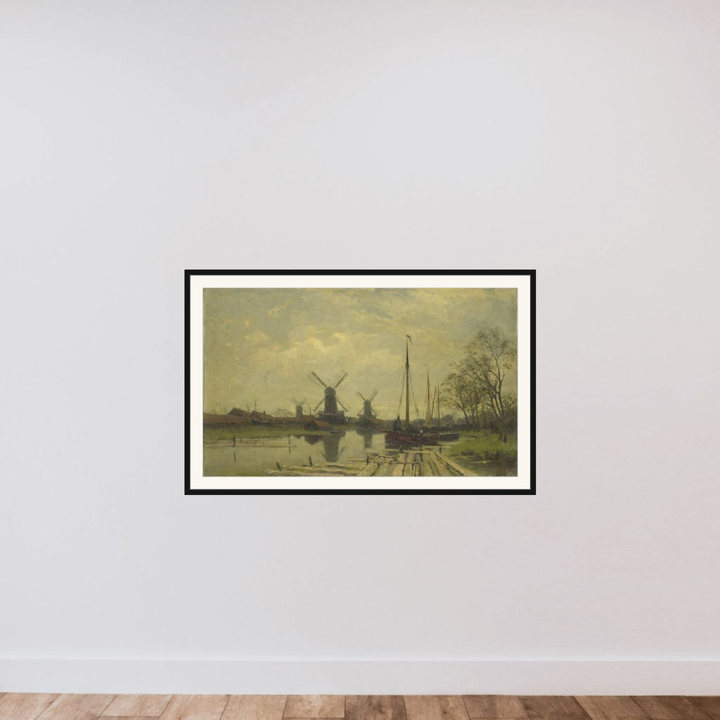 Waterway near the Baarsjes, Amsterdam framed — shown to scale