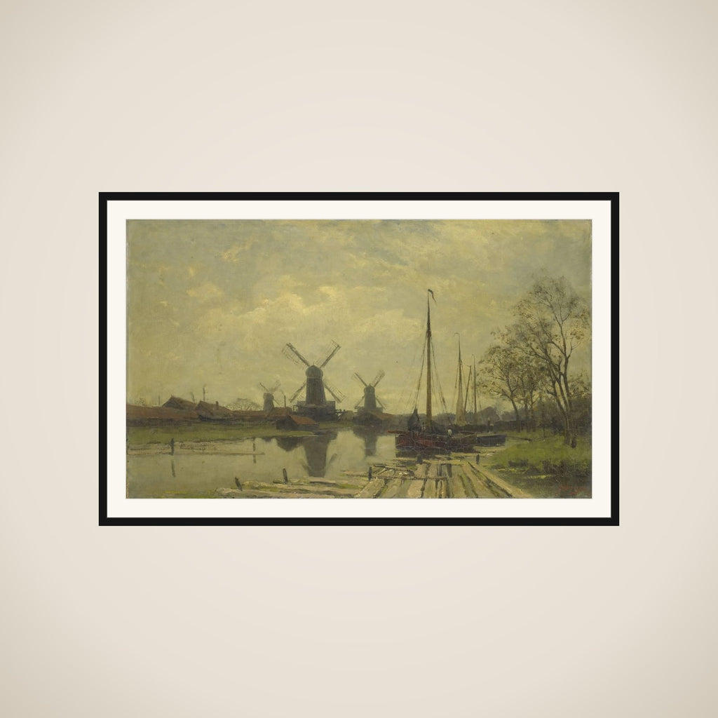 Waterway near the Baarsjes, Amsterdam framed