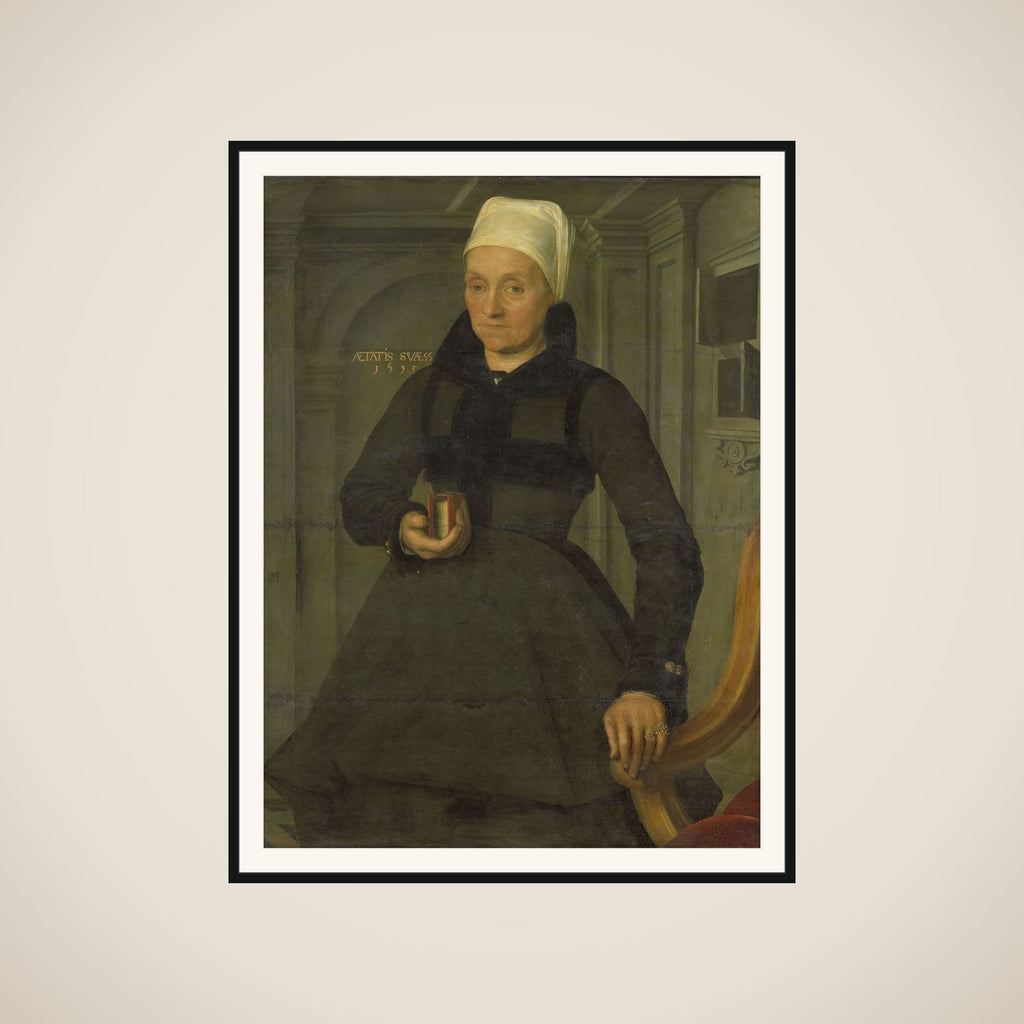 Portrait of Lysbeth Hendriksdr (1536-after 1603). Wife of Bartholomeus van der Wiere framed