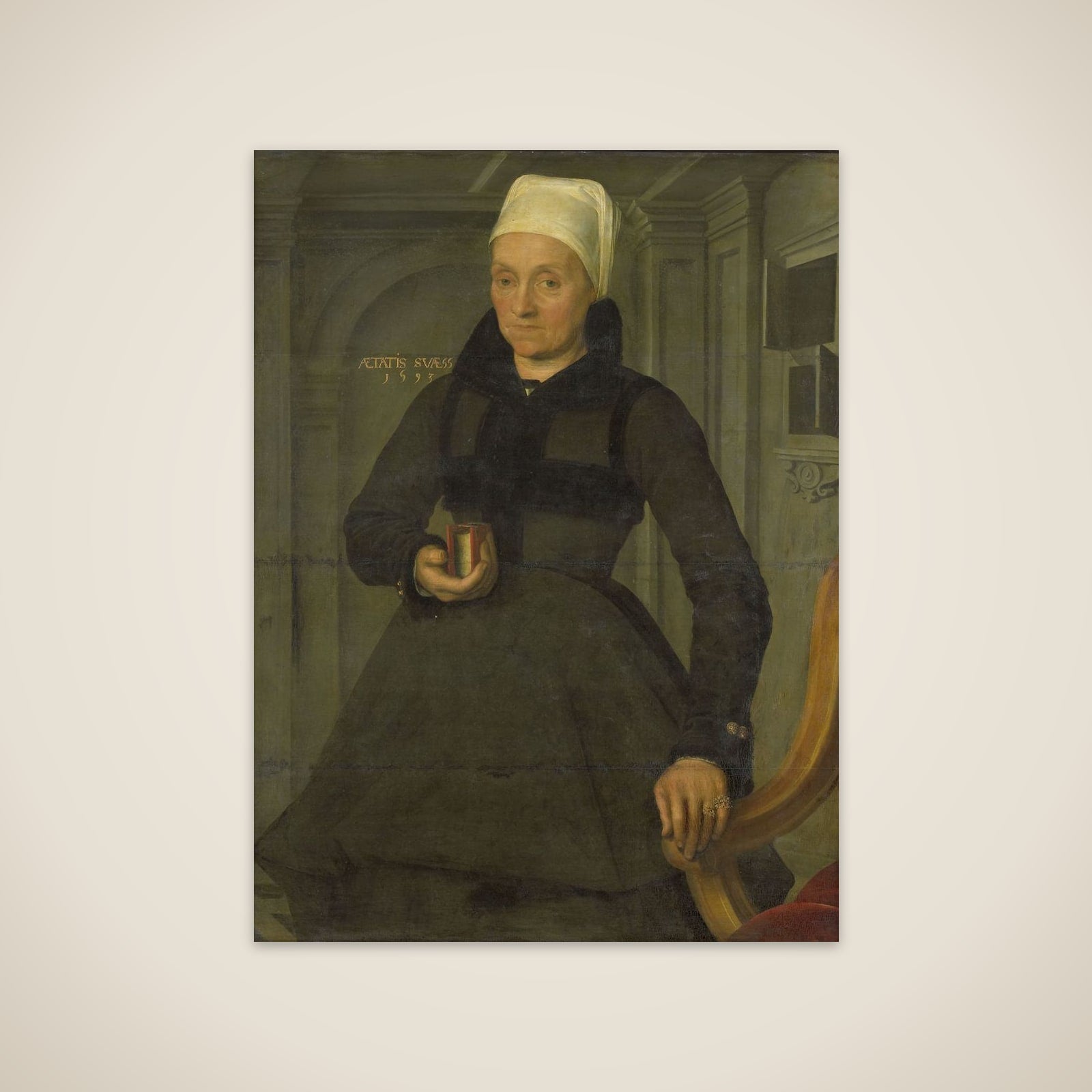 Portrait of Lysbeth Hendriksdr (1536-after 1603). Wife of Bartholomeus van der Wiere unframed print