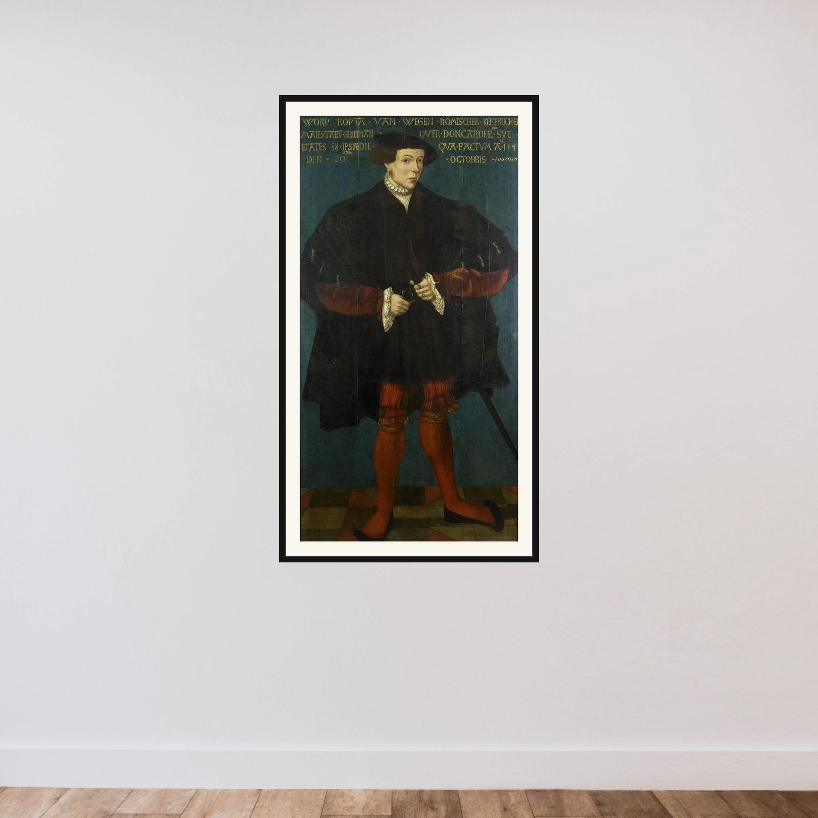 Portrait of Worp van Ropta, Chief Magistrate of East Dongeradeel framed — shown to scale