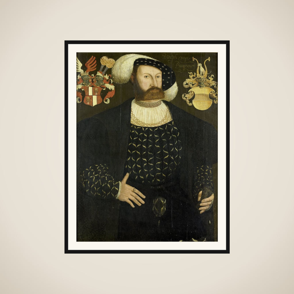 Presumably Posthumous Portrait of Rudolph van Buynou (d 1542), High Bailiff of Stavoren and 'Grietman'of Gaasterland framed
