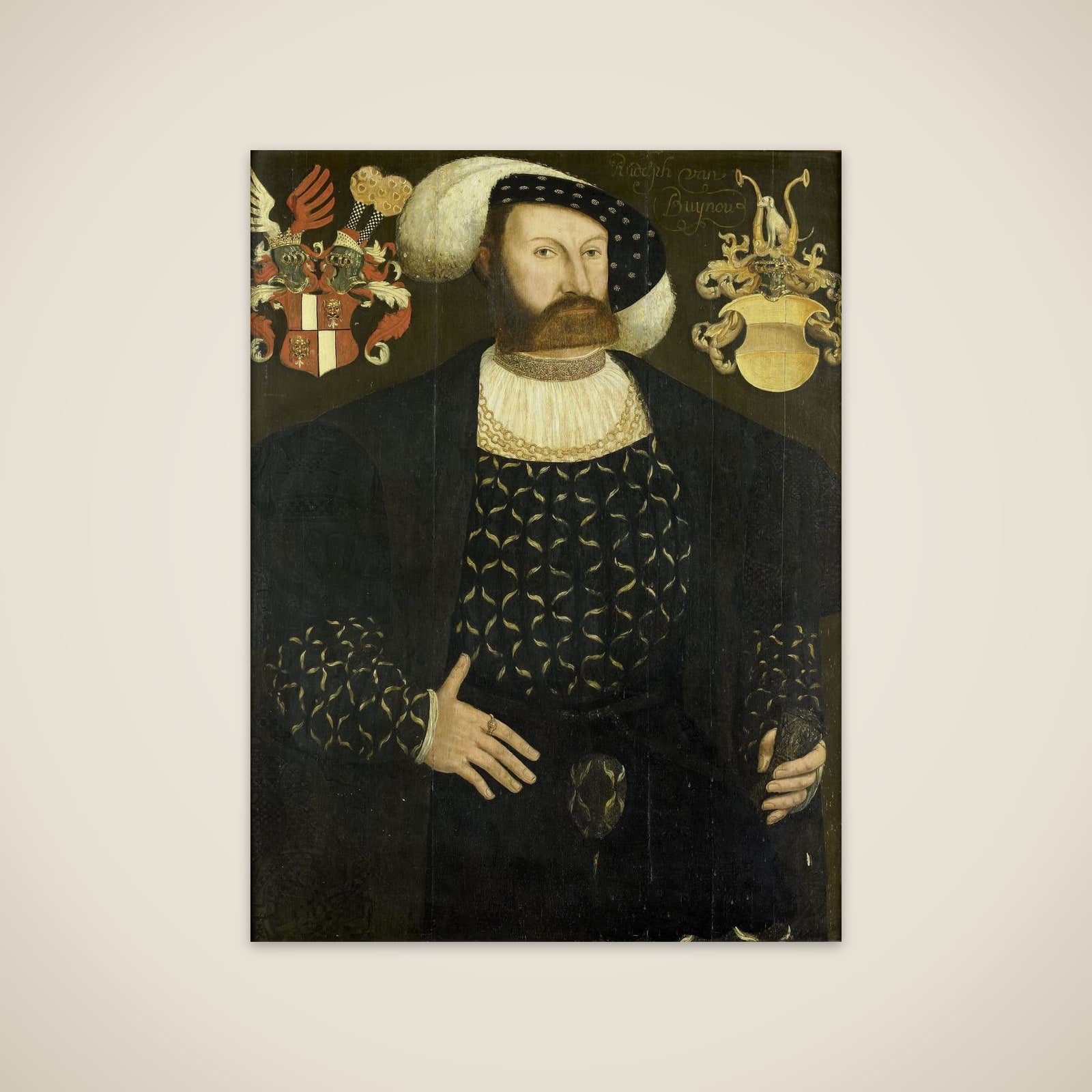 Presumably Posthumous Portrait of Rudolph van Buynou (d 1542), High Bailiff of Stavoren and 'Grietman'of Gaasterland unframed print