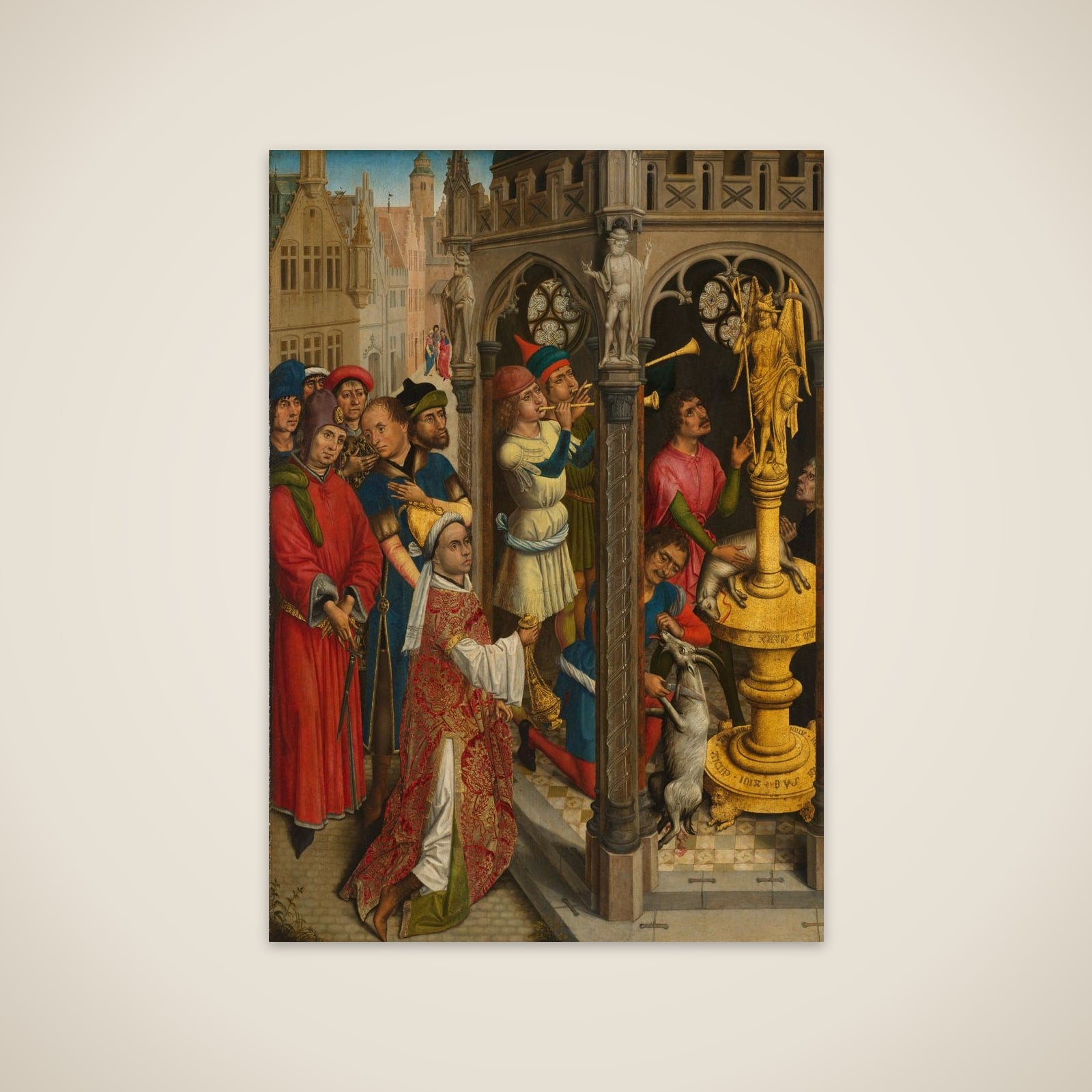Augustine Sacrificing to an Idol of the Manichaeans (?) unframed print