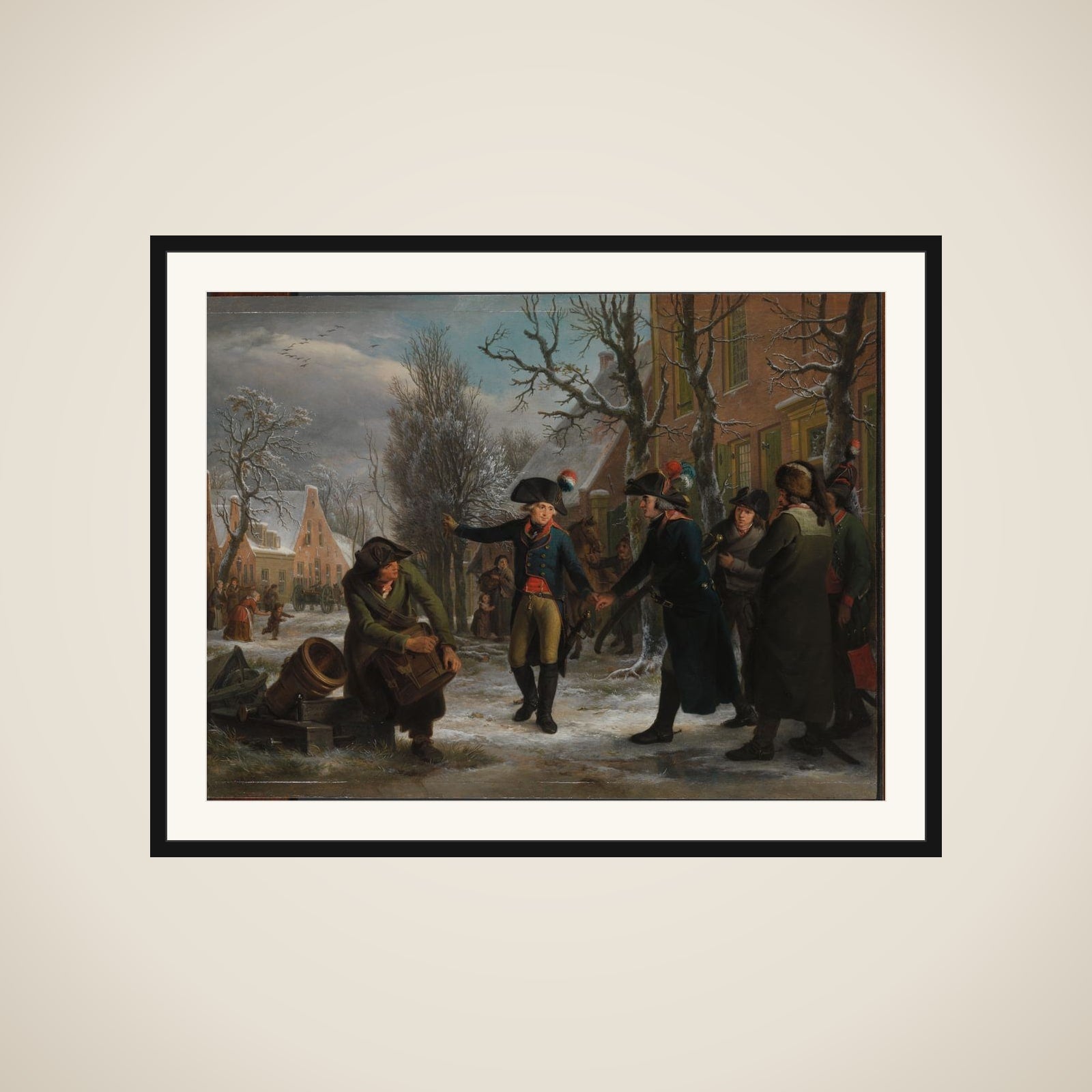 General Daendels Taking Leave in Maarssen of Lieutenant Colonel  C.R.T. Krayenhoff, whom he was Despatching to Amsterdam to Help Depose the City Government, 18 January 1795 framed