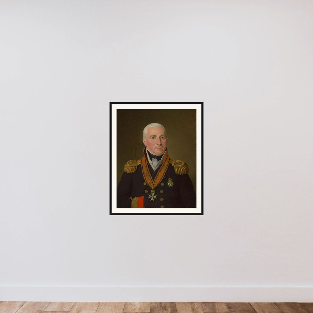 Portrait of Gerrit Verdooren (1757-1824), Vice-admiral framed — shown to scale