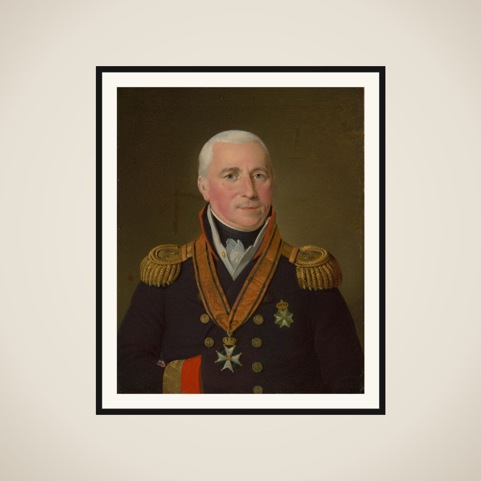 Portrait of Gerrit Verdooren (1757-1824), Vice-admiral framed