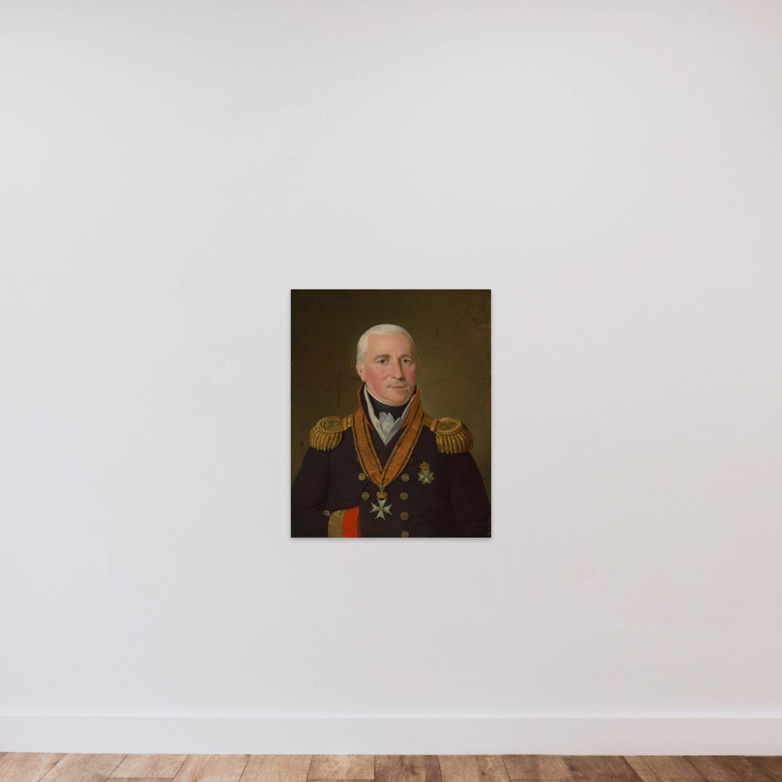 Portrait of Gerrit Verdooren (1757-1824), Vice-admiral unframed — shown to scale