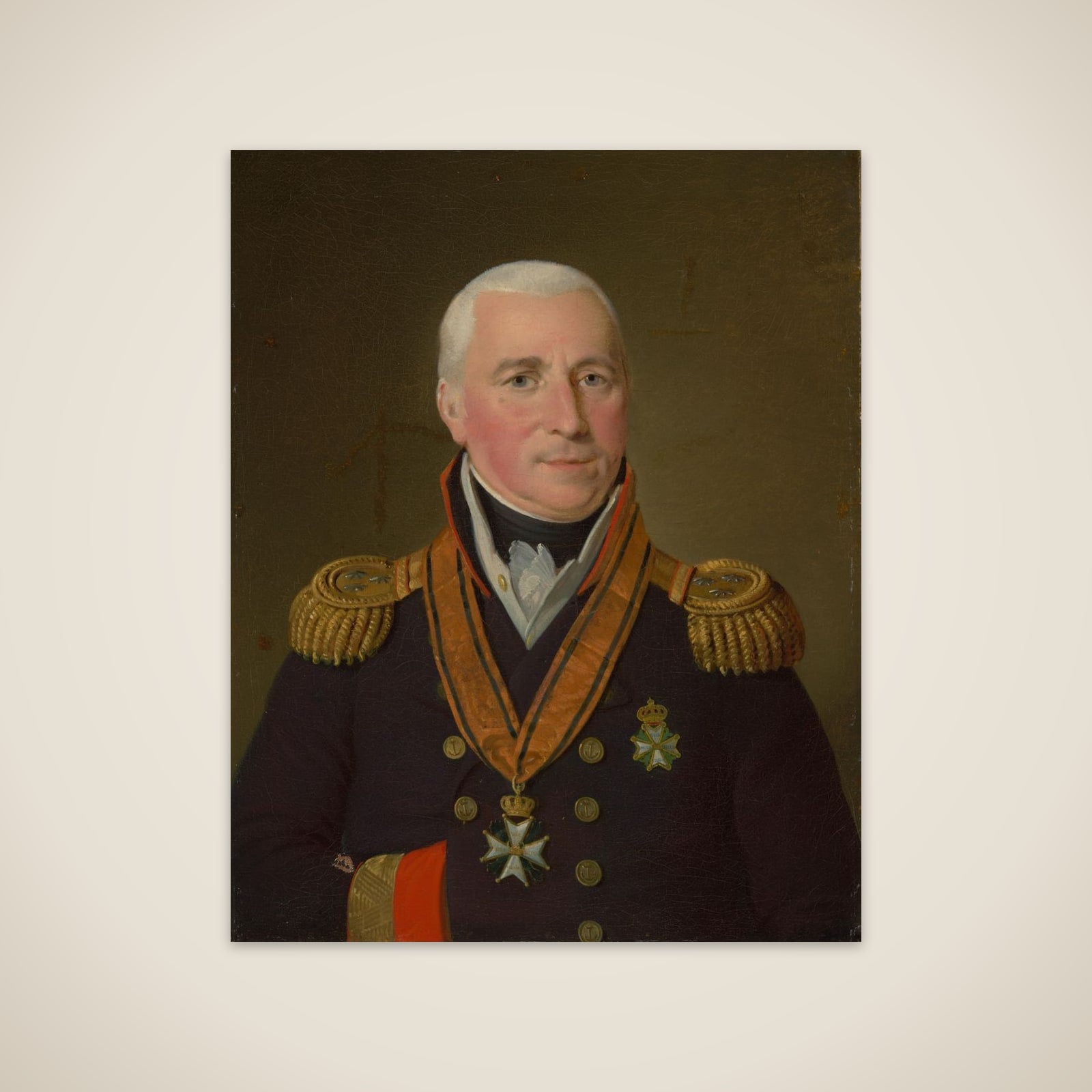 Portrait of Gerrit Verdooren (1757-1824), Vice-admiral unframed print