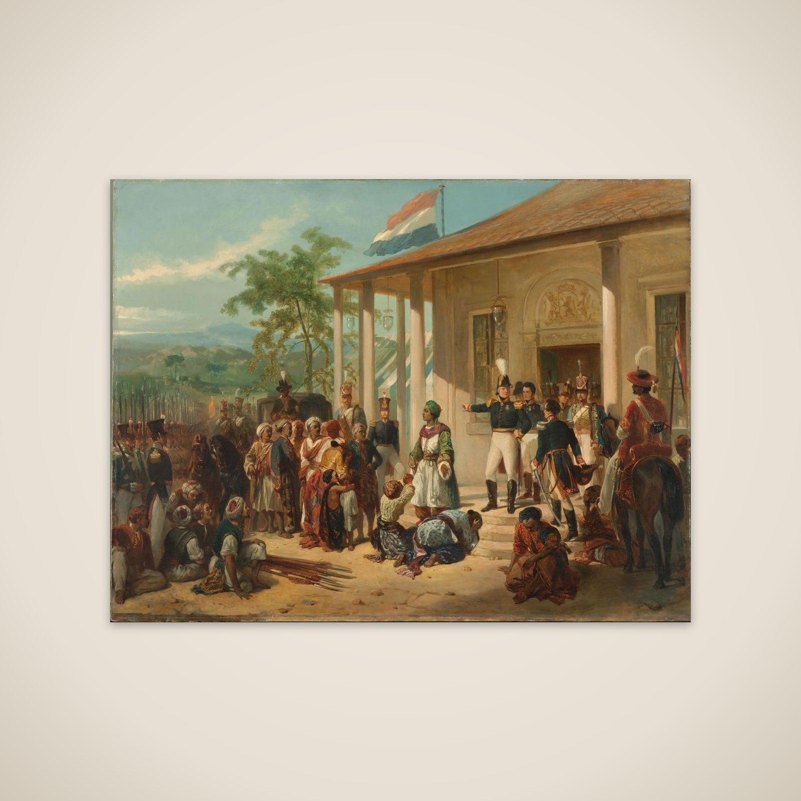 The Submission of Diepo Negoro to Lieutenant-general Hendrik Merkus Baron de Kock, 28 March 1830, Bringing to an End the Java War (1825-1830 unframed print