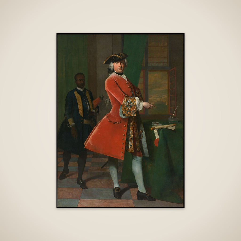 Portrait of Jan Pranger and an Enslaved Servant unframed print