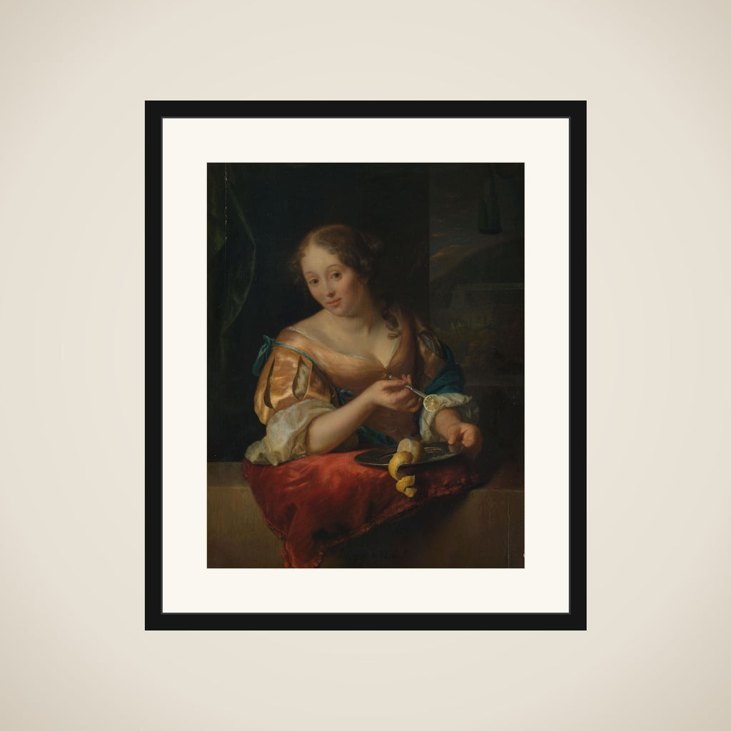 Young Woman with Lemon framed