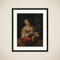 Young Woman with Lemon framed