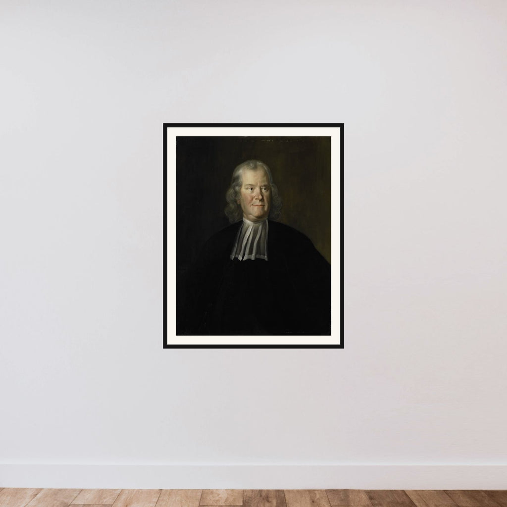 Portrait of the Physician Herman Boerhaave, Professor at the University of Leiden framed — shown to scale