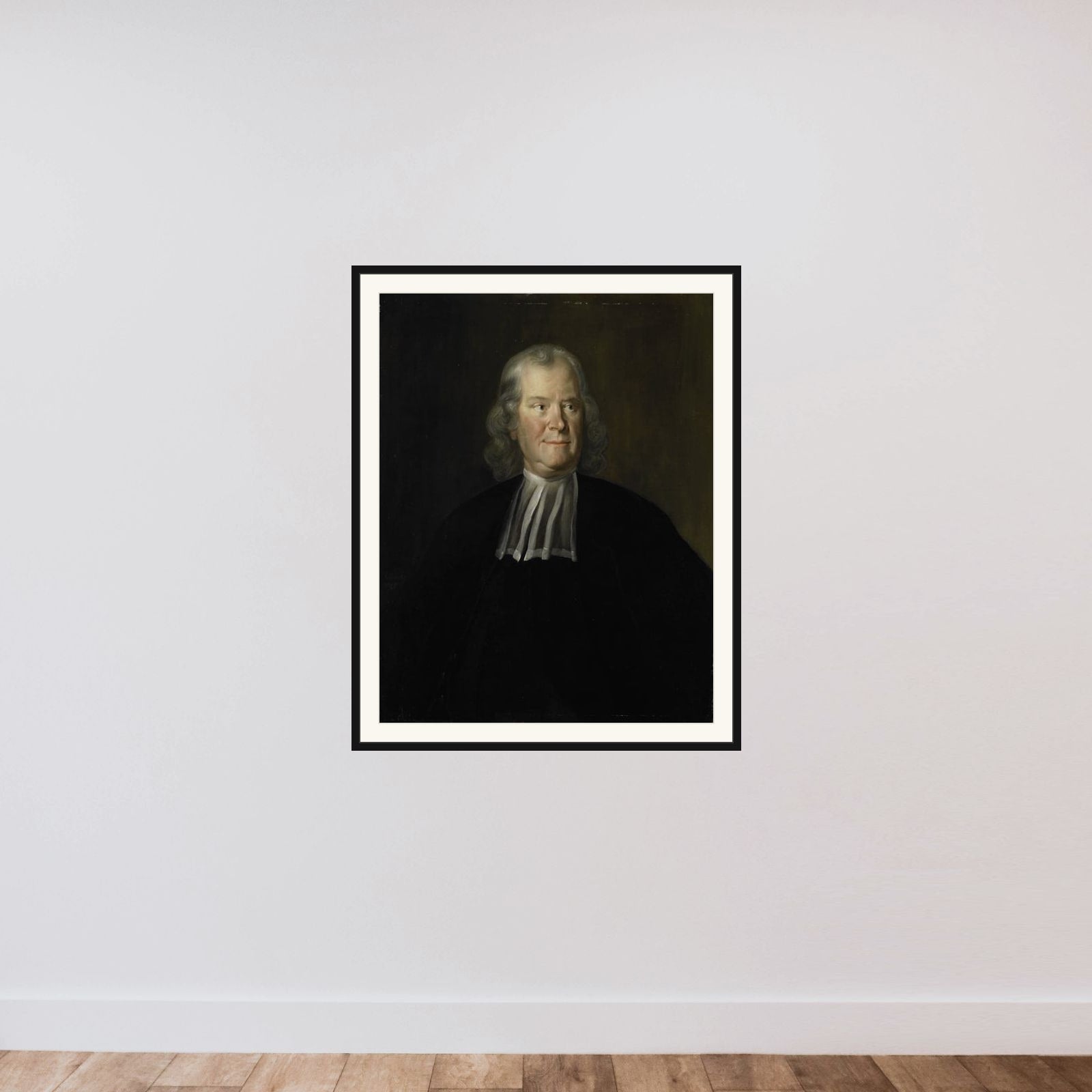 Portrait of the Physician Herman Boerhaave, Professor at the University of Leiden framed — shown to scale