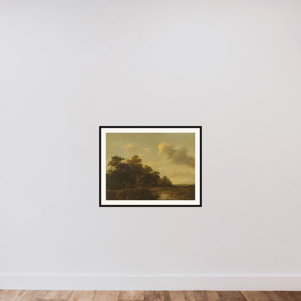 Landscape with a Farm framed — shown to scale