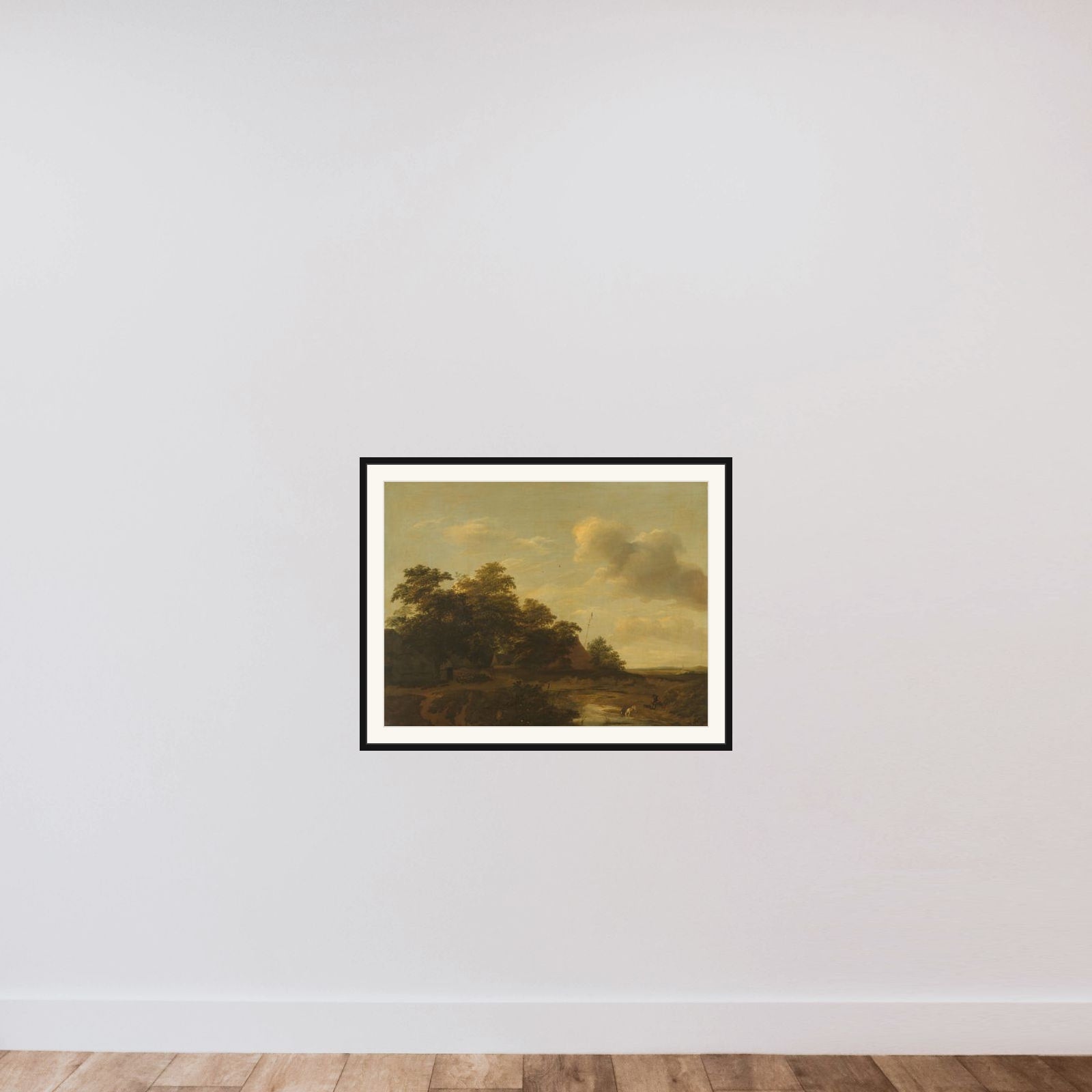 Landscape with a Farm framed — shown to scale