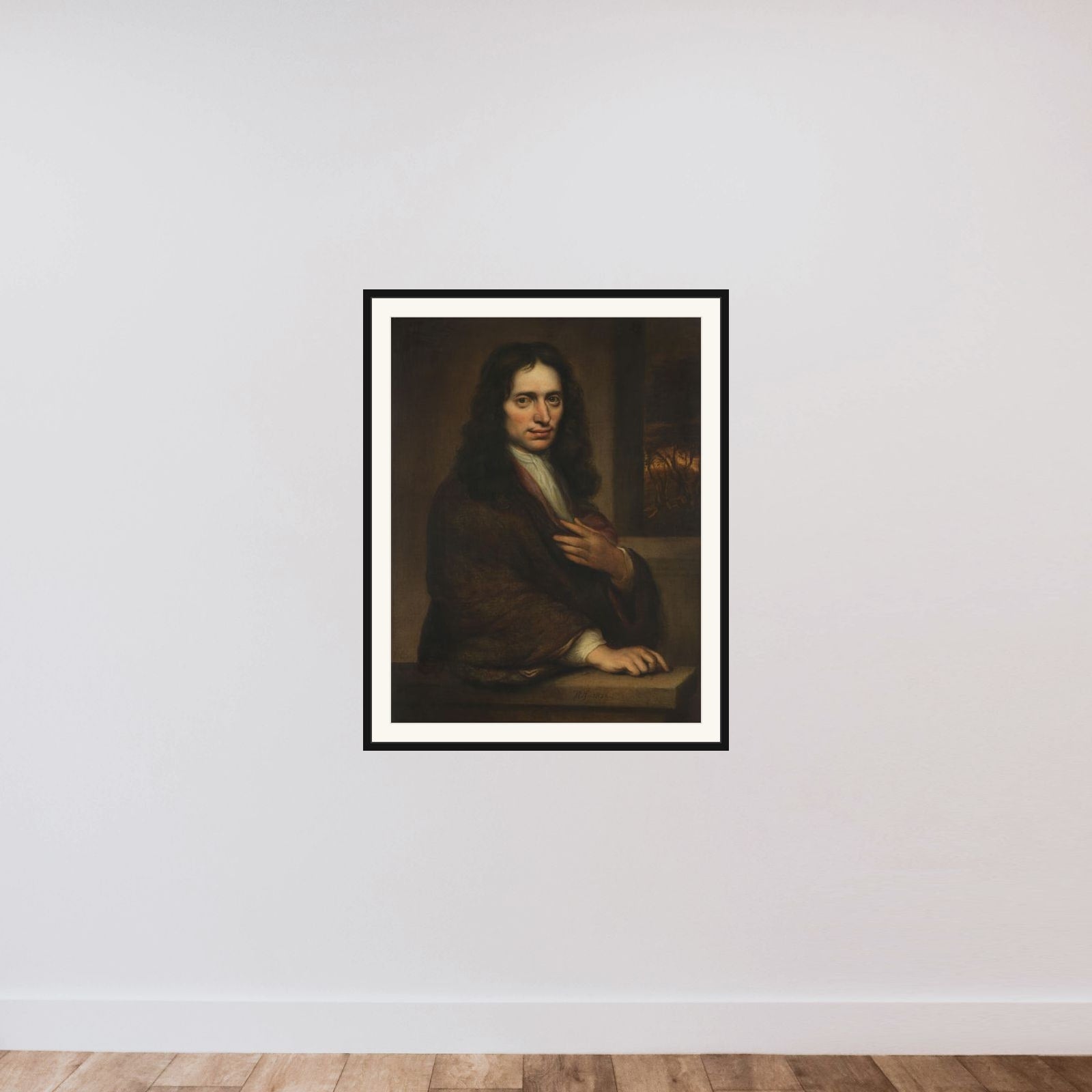 Portrait of a Man framed — shown to scale