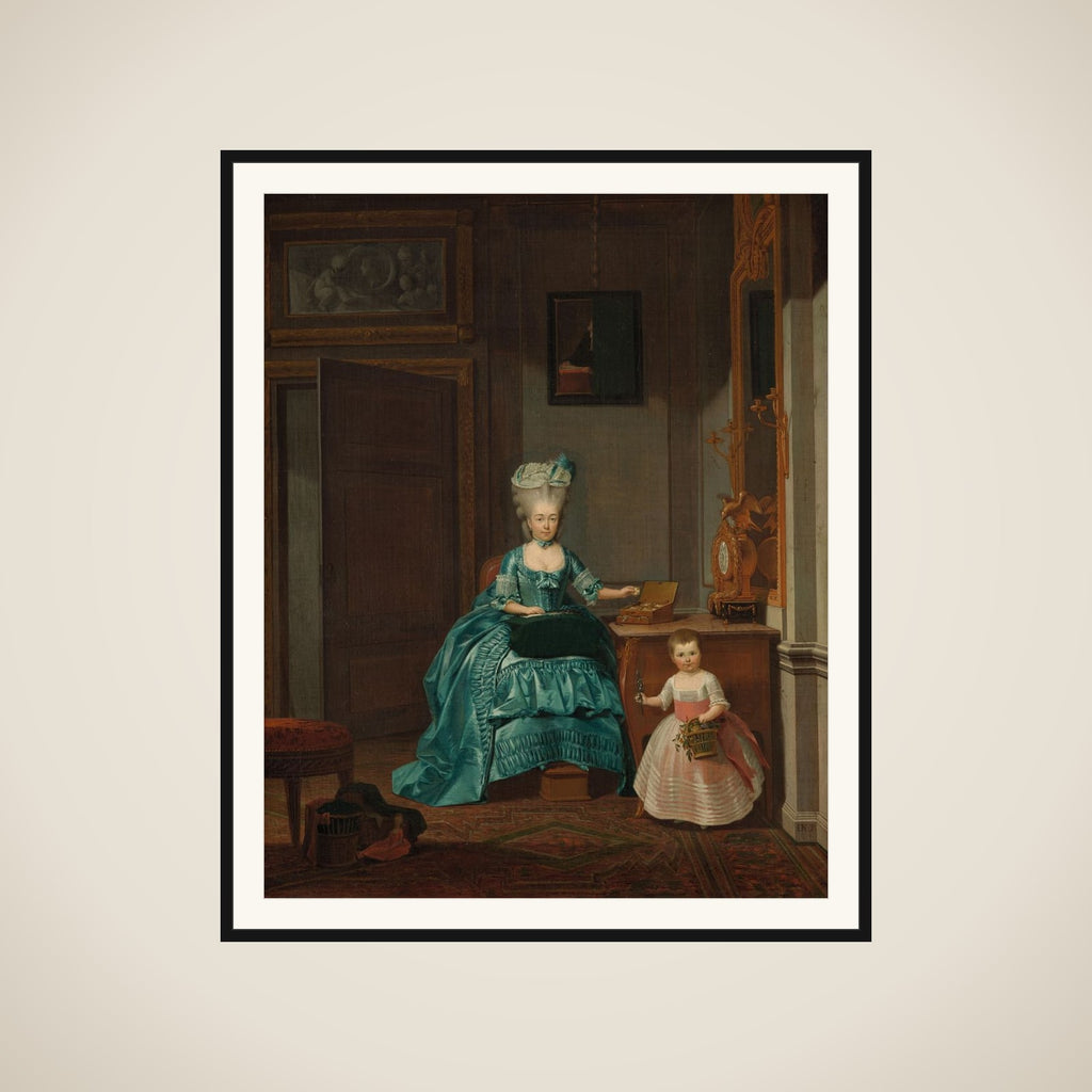Portrait of Suzanna Cornelia Mogge with her daughter Johanna Ferdinanda van Collen framed
