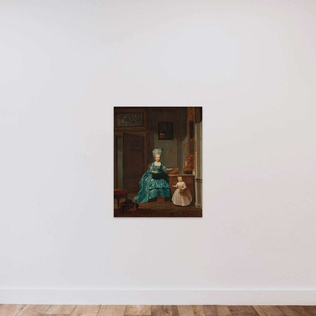 Portrait of Suzanna Cornelia Mogge with her daughter Johanna Ferdinanda van Collen unframed — shown to scale