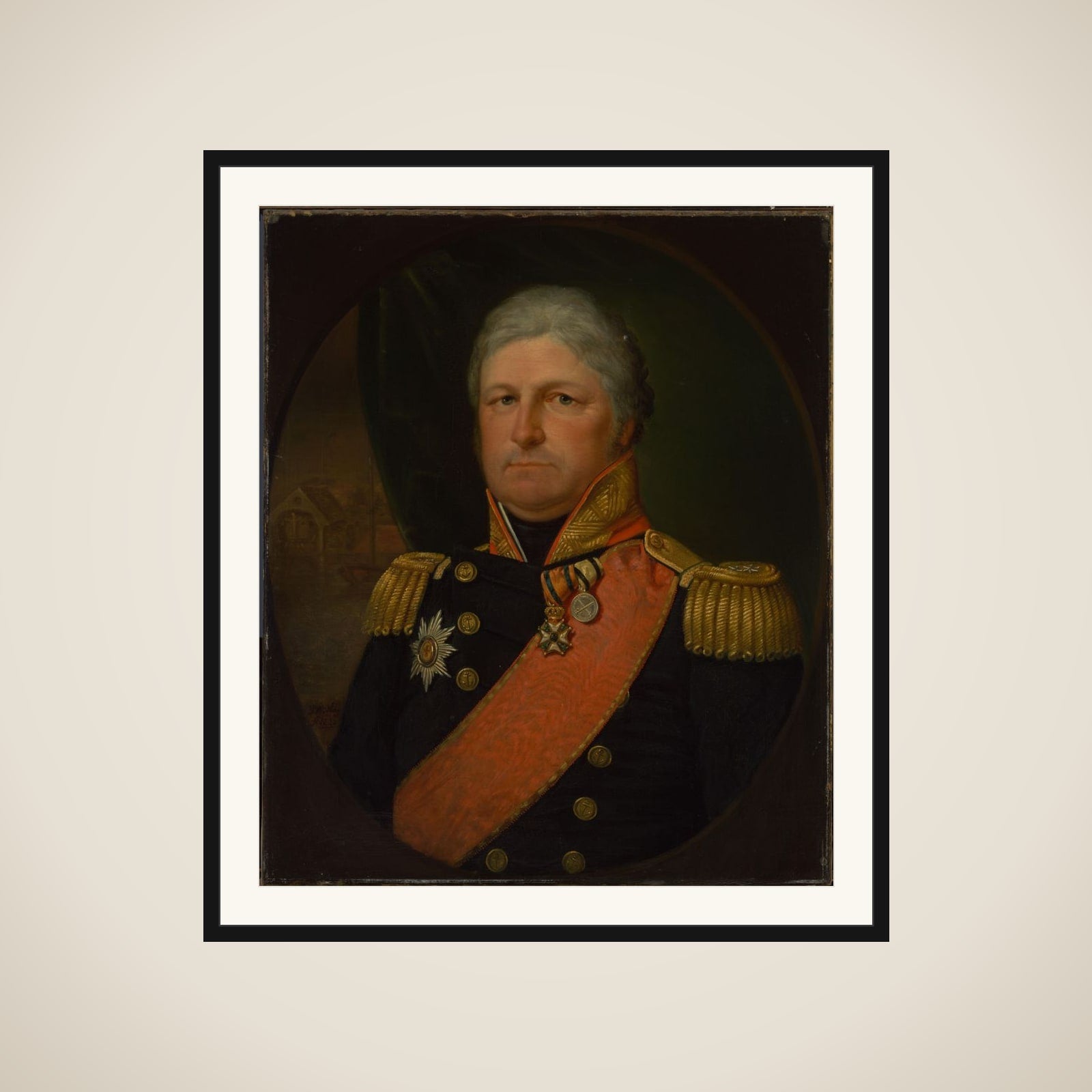 Portrait of Rear-Admiral Job Seaburne May framed
