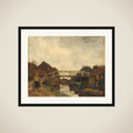 Wooden Bridge across a Canal at Rijswijk framed