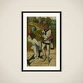 King Balthasar, one of the Three Magi, and a Servant, fragment from An Adoration of the Magi framed
