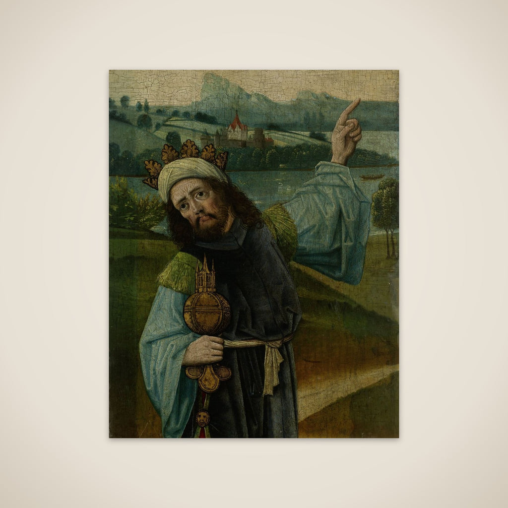 King Melchior, one of the Three Magi, Pointing at the Star, fragment from An Adoration of the Magi unframed print