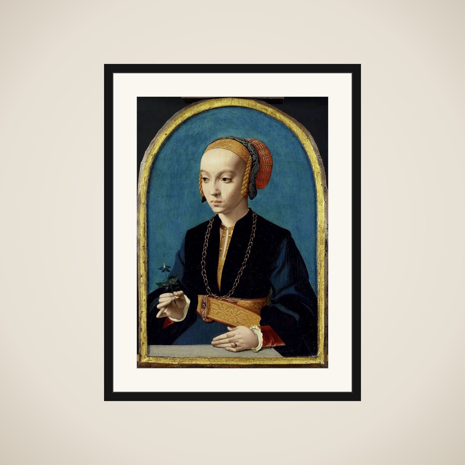 Portrait of Elisabeth Bellinghausen (c.1520- after 1570) framed