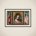 Triptych with Virgin and Child, Saint John the Evangelist (left wing) and Mary Magdalene (right wing) framed