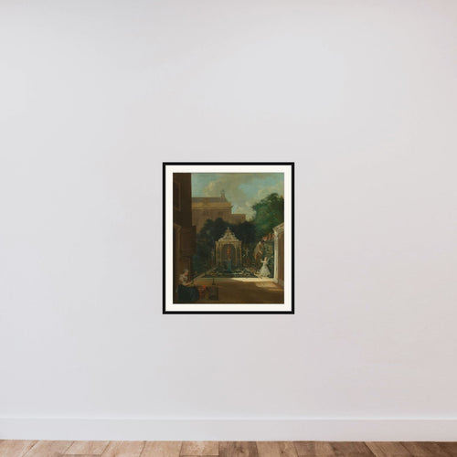 An Amsterdam Canal House Garden framed — shown to scale