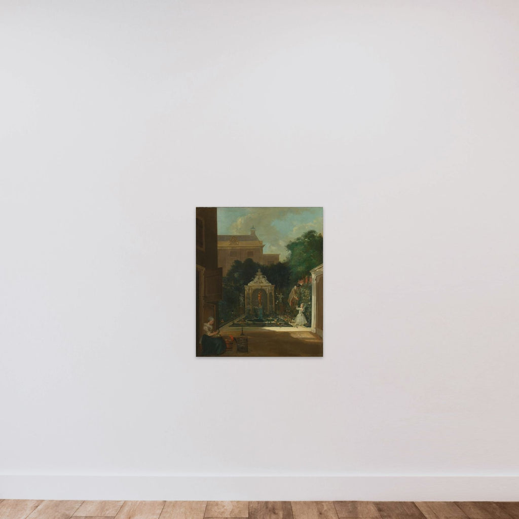An Amsterdam Canal House Garden unframed — shown to scale